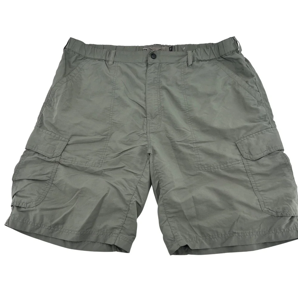 REI Sahara Mens‎ XL Sage Green Nylon Cargo Hiking Shorts UPF 50+ Outdoor 0215
